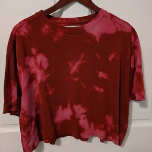 bleach dye cropped shirt